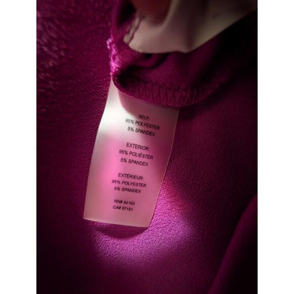 Guess Women's XL Twist-Front Fuchsia Scuba-Crepe Sheath Dress Business Cocktail - Picture 6 of 7